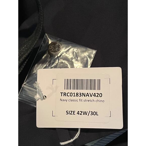 Charles Tyrwhitt Classic Fit Stretch Chino Pants Navy 42W 30L NWT TRC0183NAV420 - Picture 7 of 7